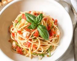 Fresh and Light: Spaghetti with Zucchini and Burst Cherry Tomato Sauce